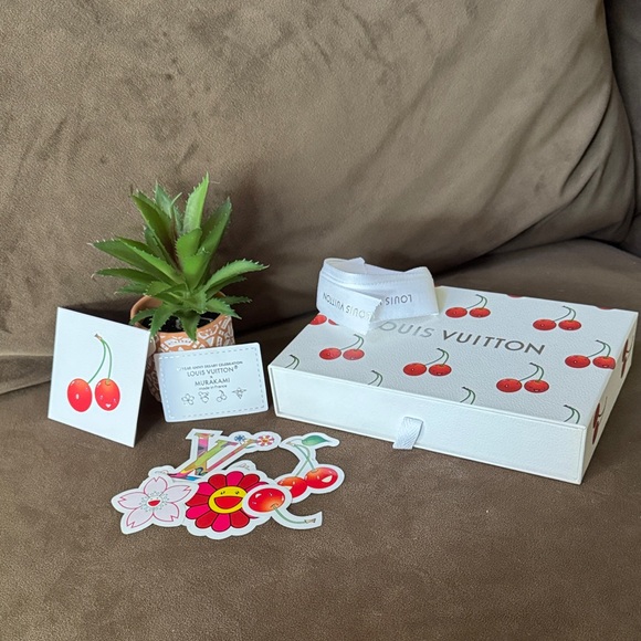 Louis Vuitton Other - Louis Vuitton White Cherry-Print Gift Set with Sticker Accents